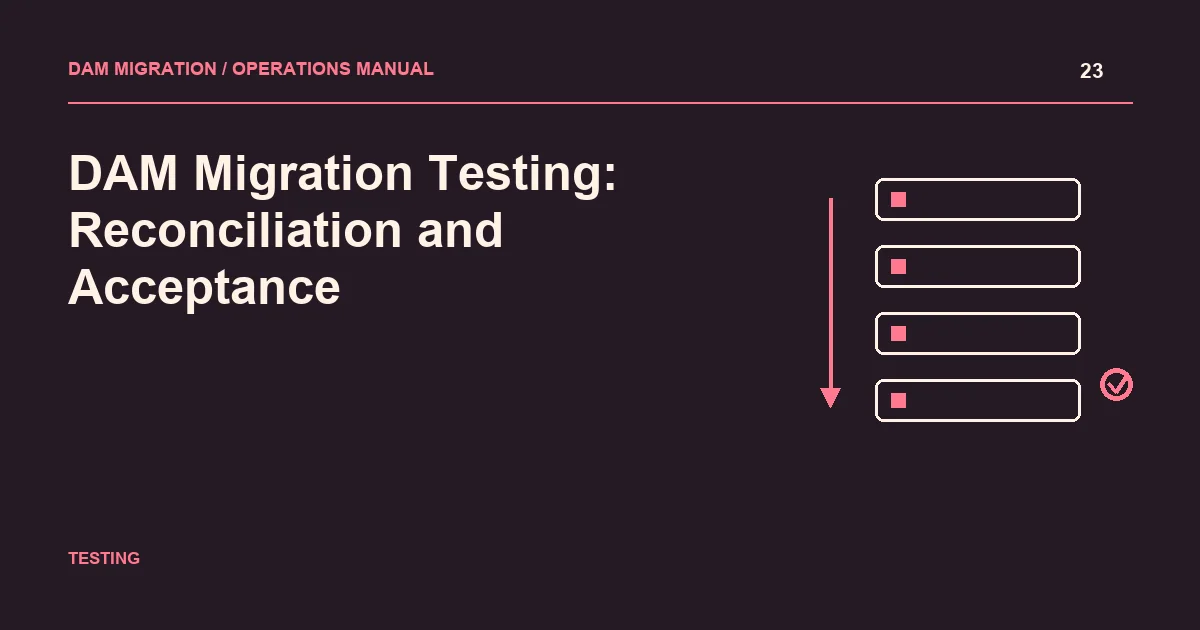 DAM Migration Testing: Reconciliation and Acceptance